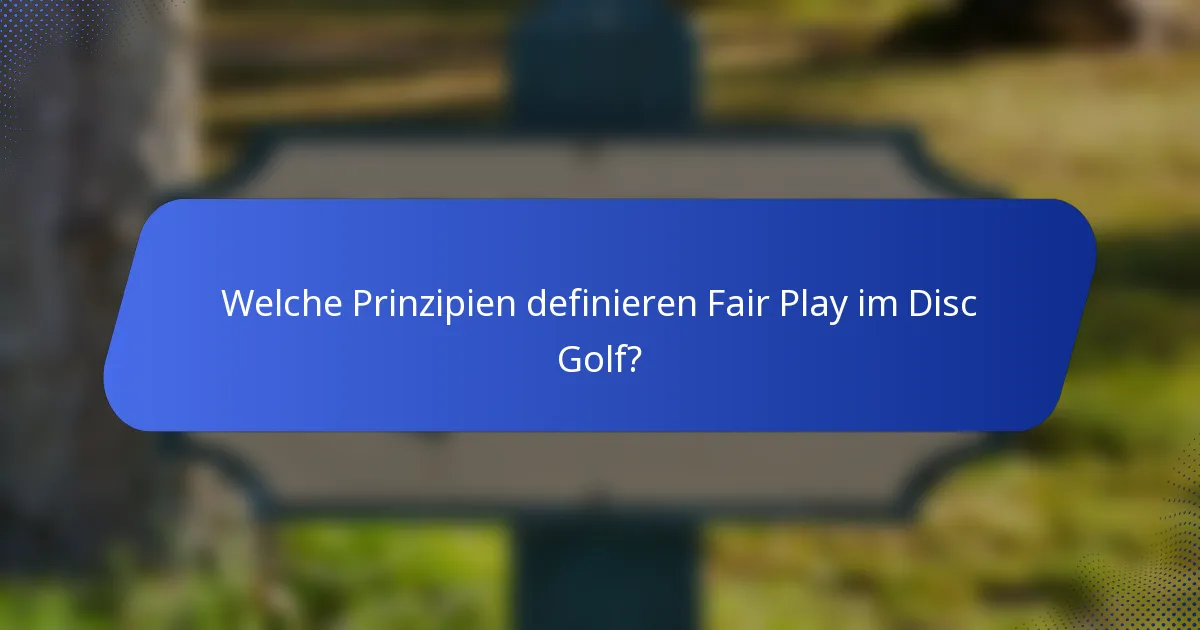 Welche Prinzipien definieren Fair Play im Disc Golf?