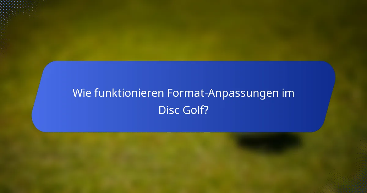 Wie funktionieren Format-Anpassungen im Disc Golf?