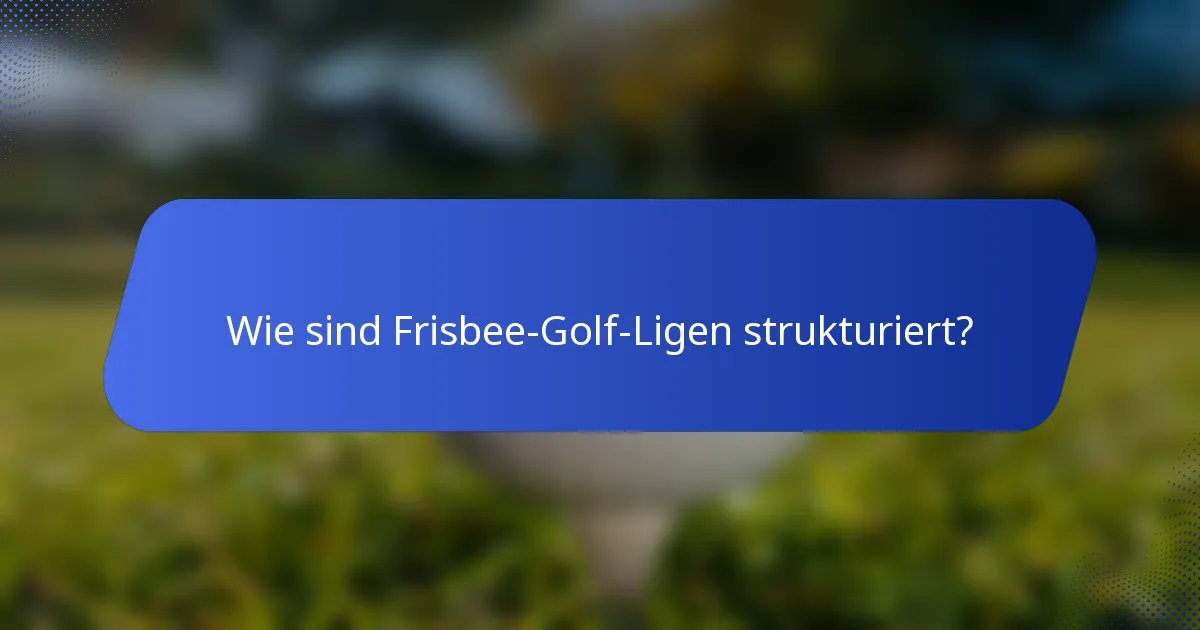 Wie sind Frisbee-Golf-Ligen strukturiert?